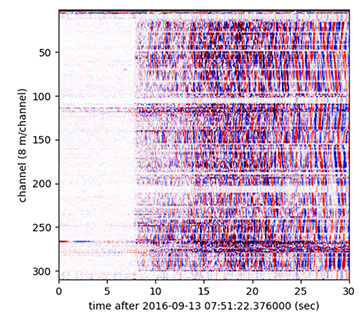 Earthquake signal from Stanford array