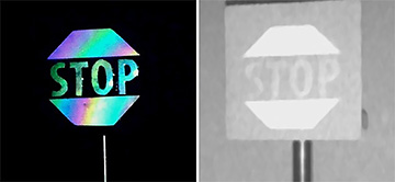 Infrared image of stop sign