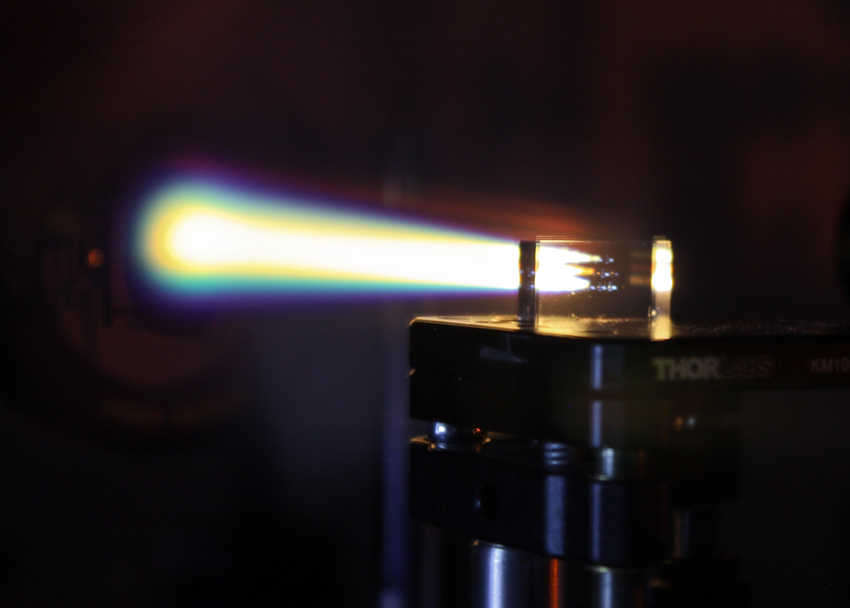 Femtosecond Laser in a Fused Silica Sample