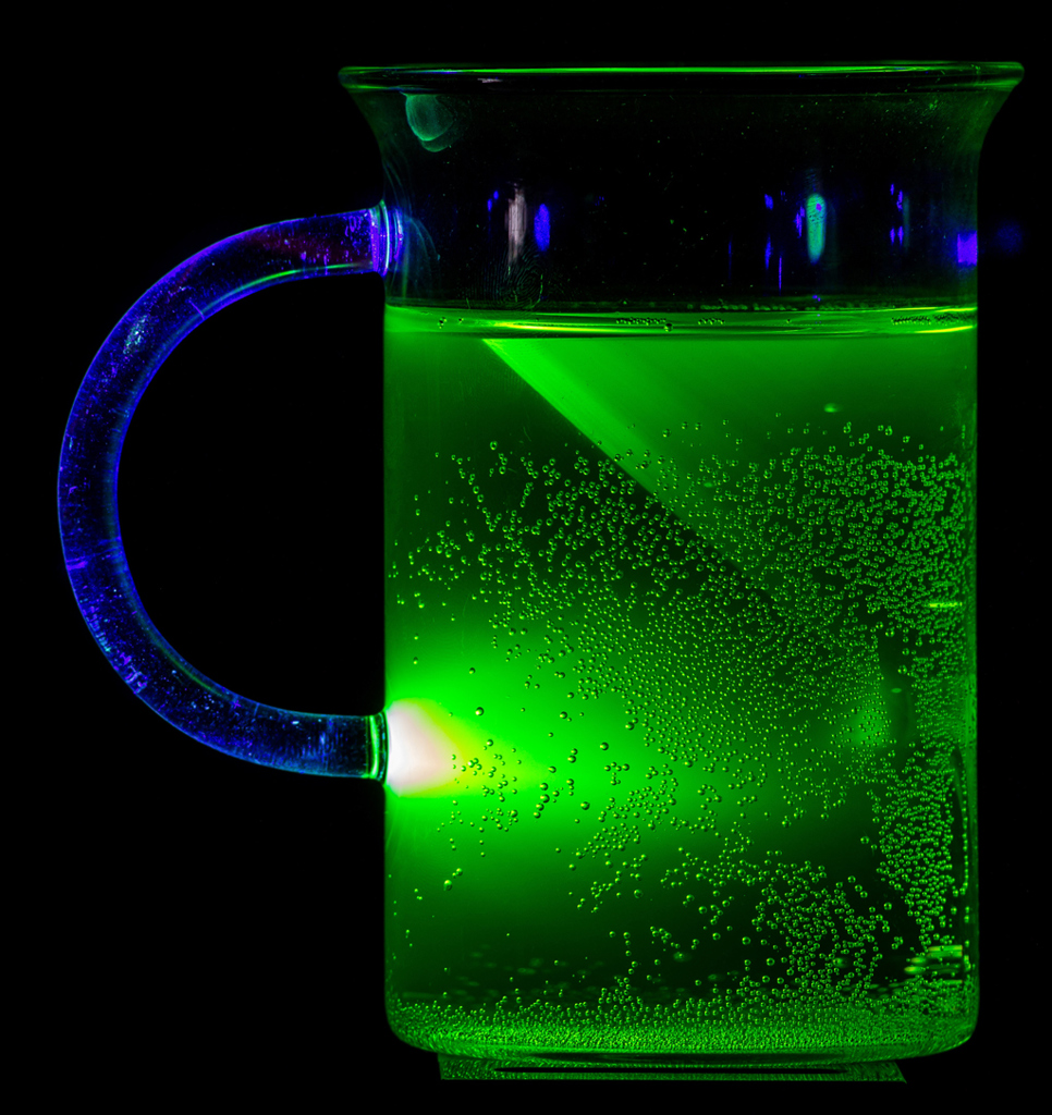UV laser pointer coupled into a cup